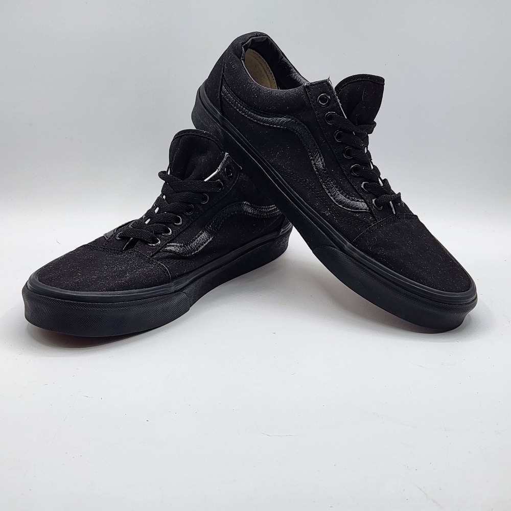 Vans Old Skool Low Top Sneakers Men's 10 Black Canvas Suede Skate Shoes